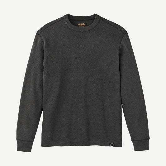 Waffle Knit Thermal L/S Crew - Faded Black - Galvanic.co
