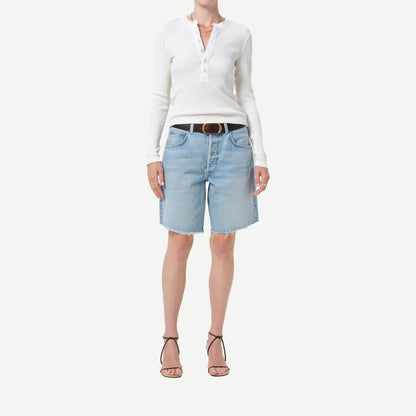 Drea Waffle Henley Pashmina - Off White - Galvanic.co