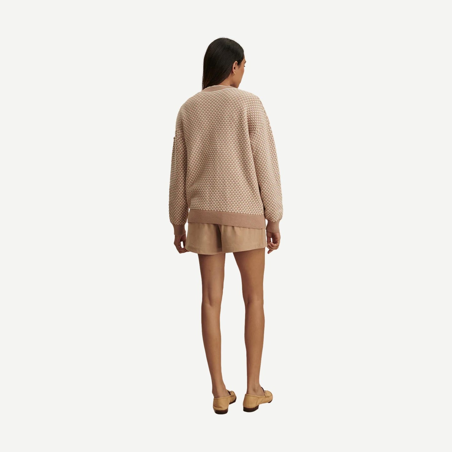 Tarran Stitch Knit Cardigan - Light Taupe - Galvanic.co