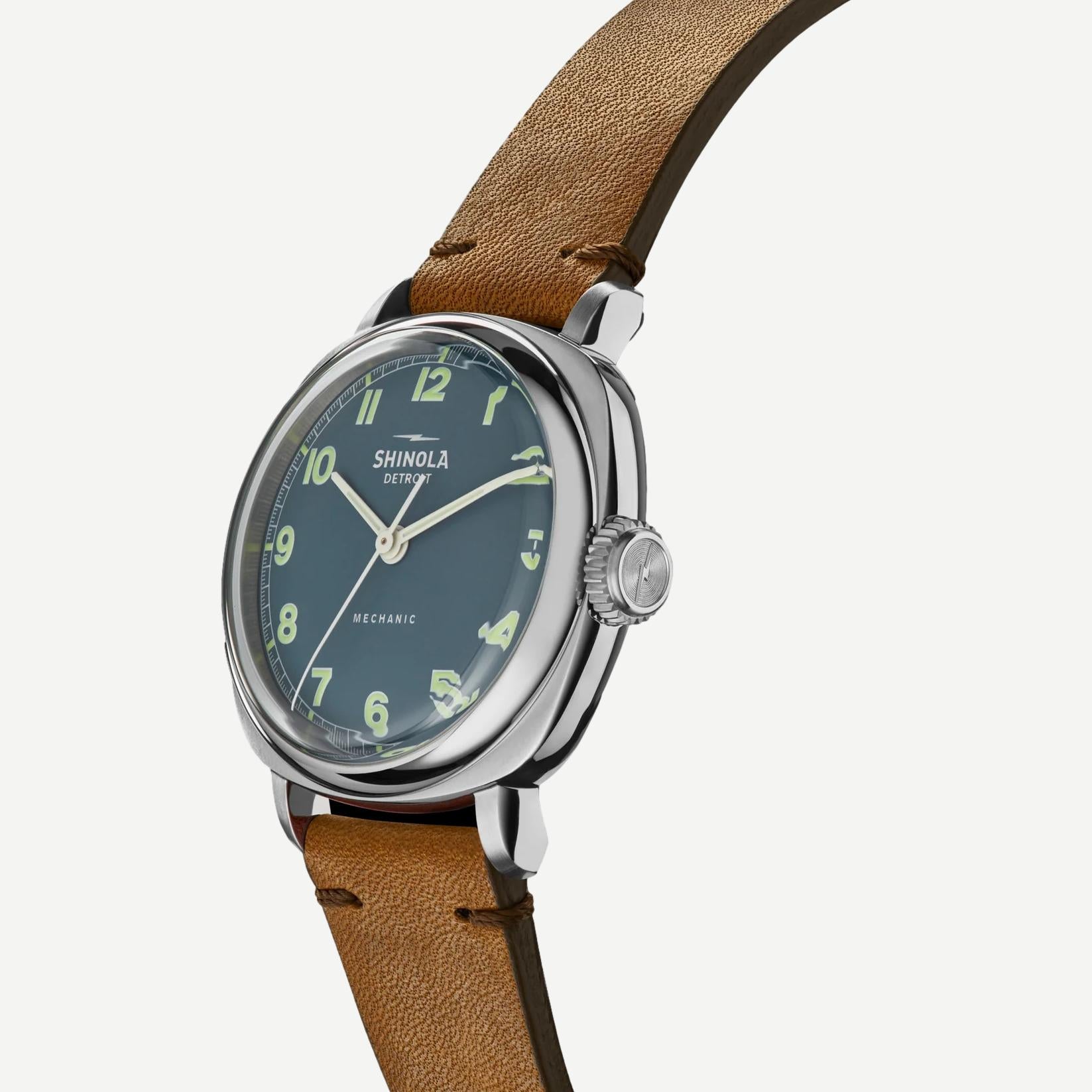 Mechanic 3H 39mm British Tan - Steel Blue - Galvanic.co
