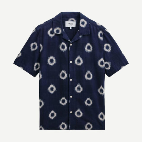 Didcot SS Shirt Circle Ikat - Blue - Galvanic.co