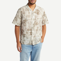 Didcot SS Shirt Palm Floral - Khaki - Galvanic.co
