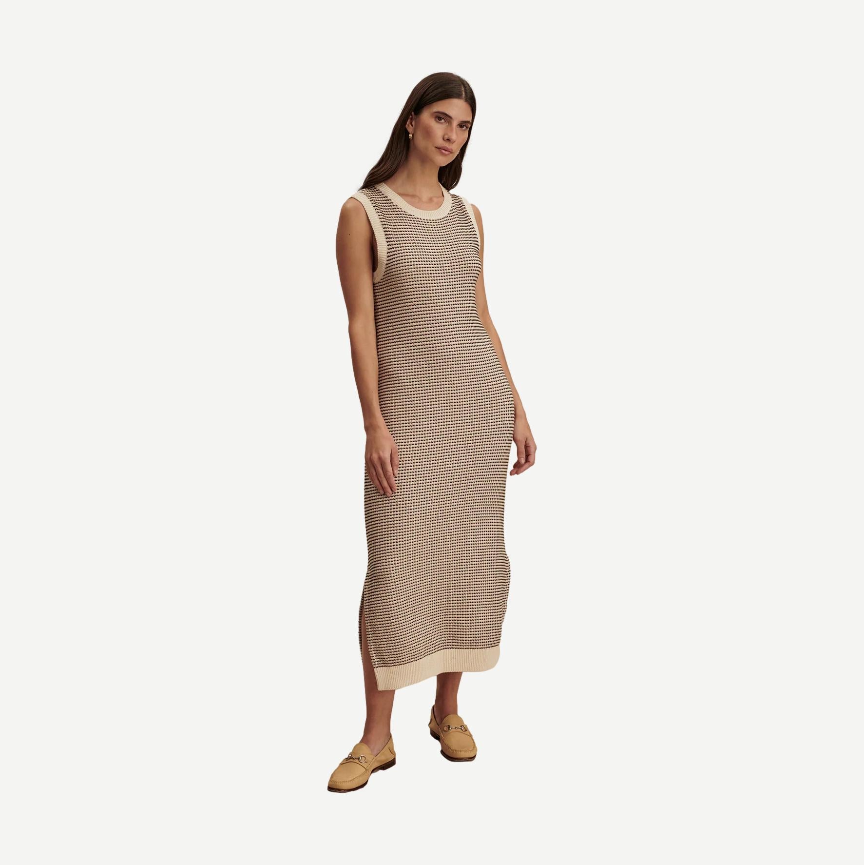 Sadia Switch Knit Dress - Birch - Galvanic.co