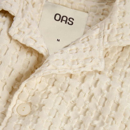 Cuba Waffle SS Button Up Shirt - Ecru - Galvanic.co