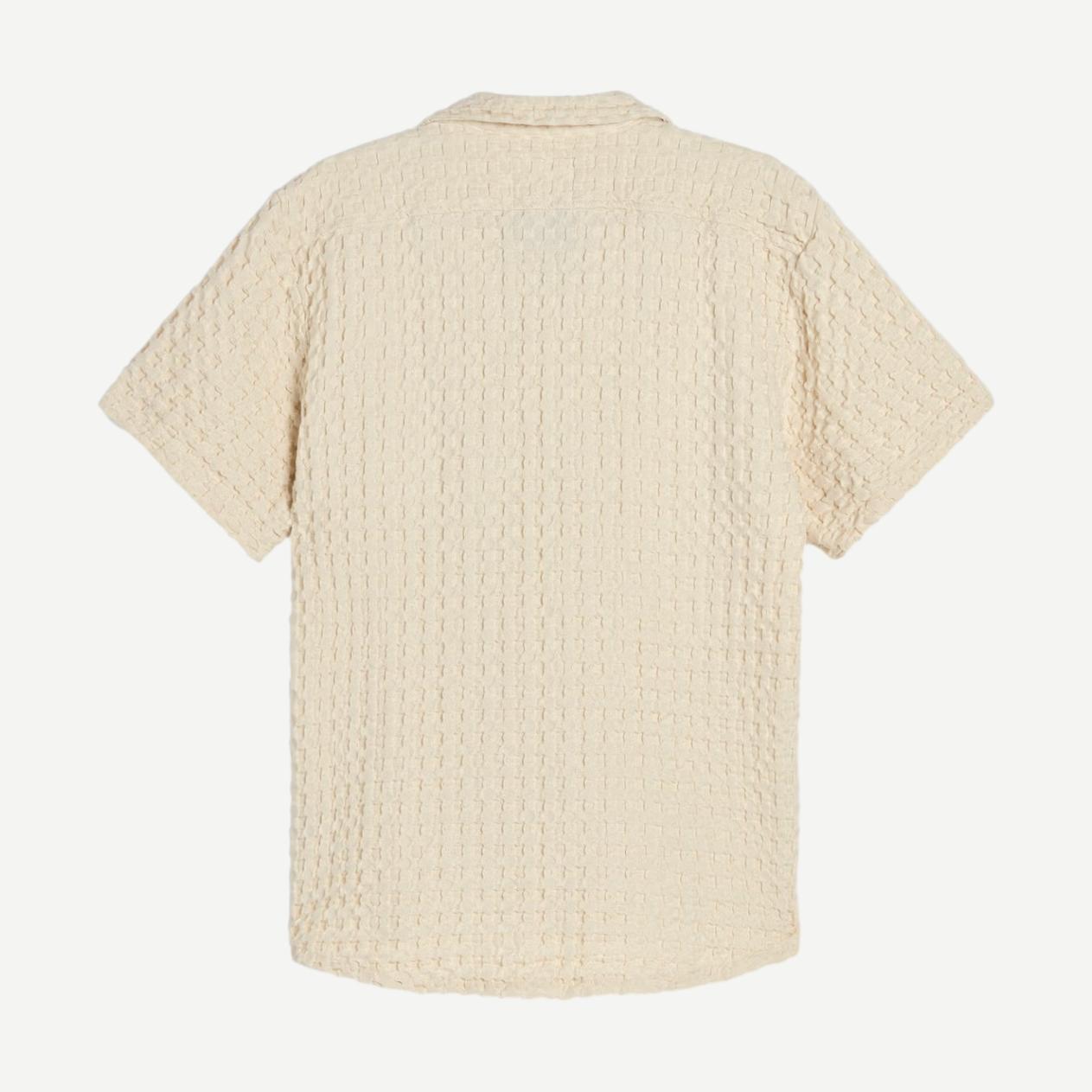 Cuba Waffle SS Button Up Shirt - Ecru - Galvanic.co