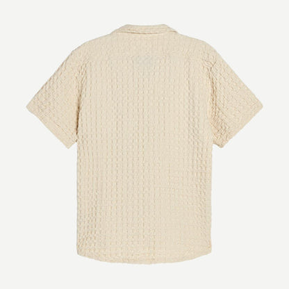 Cuba Waffle SS Button Up Shirt - Ecru - Galvanic.co