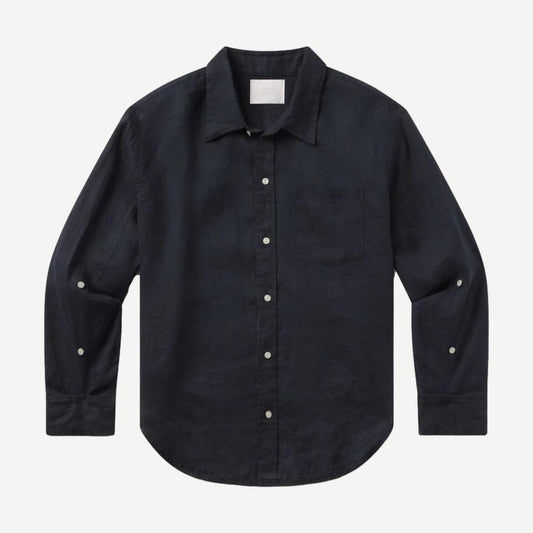 Kayla Shrunken L/S Shirt - True Navy