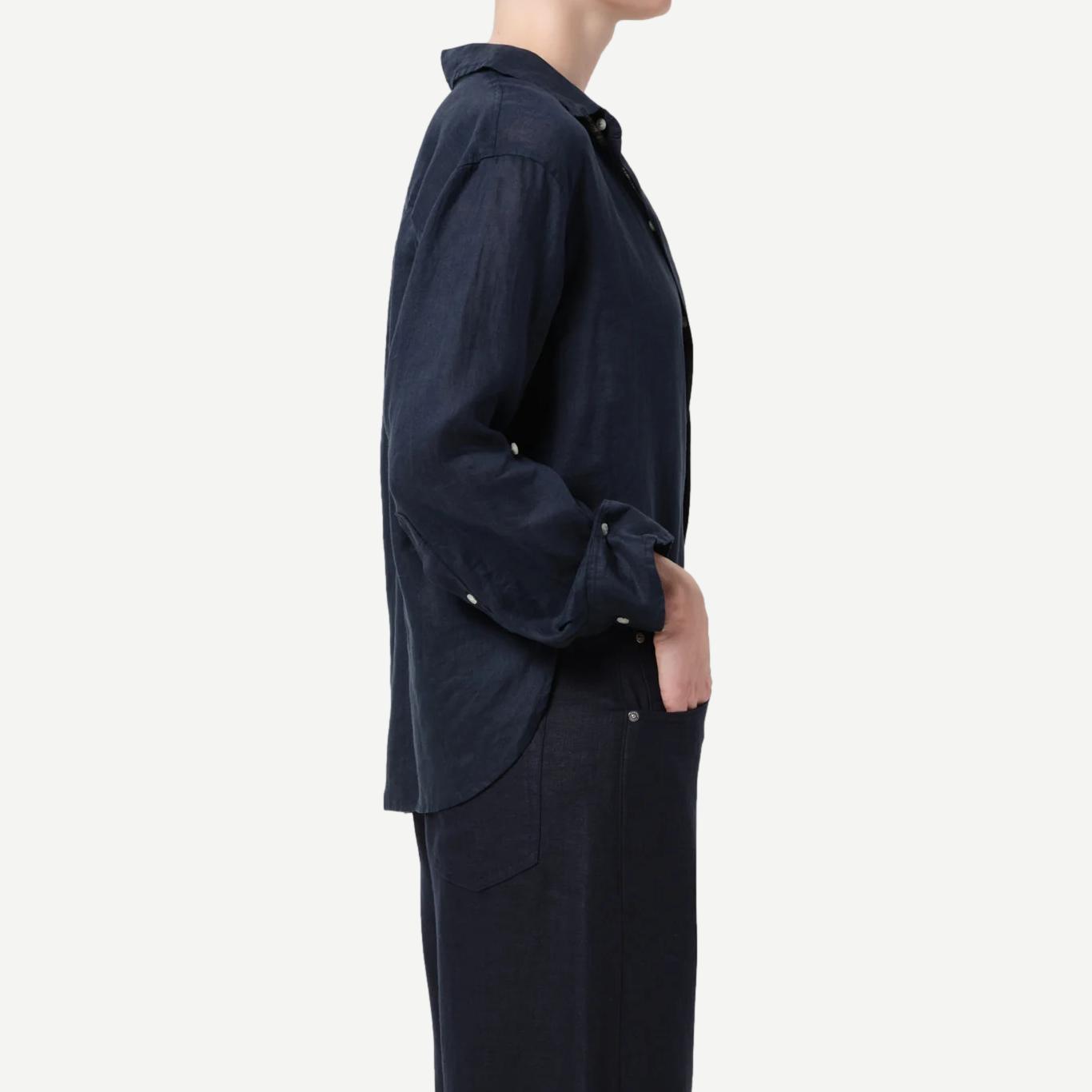 Kayla Shrunken L/S Shirt - True Navy