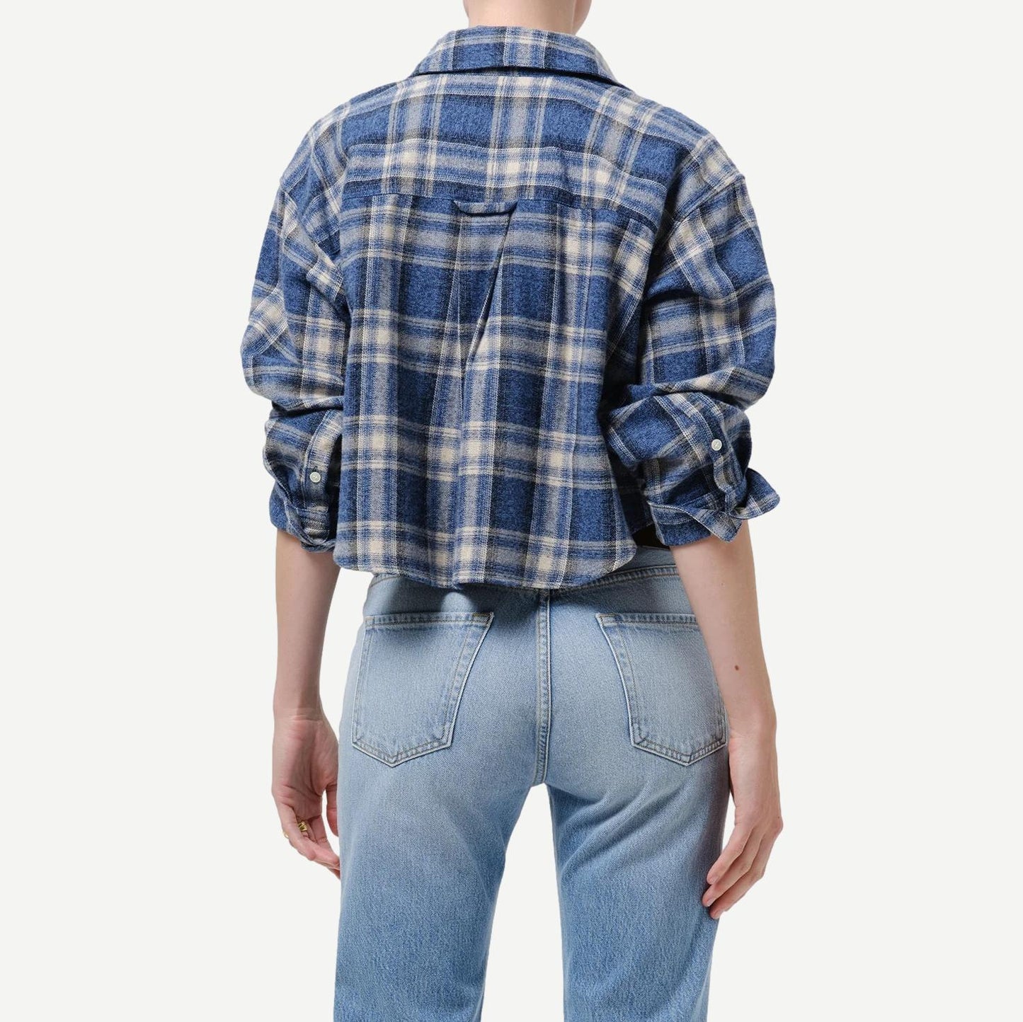 Ana Cropped Shirt - Marina Plaid