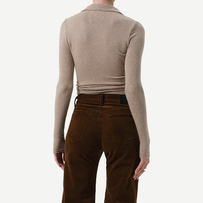 Shaea Polo - Chiltern & Oatmeal Stripe - Galvanic.co
