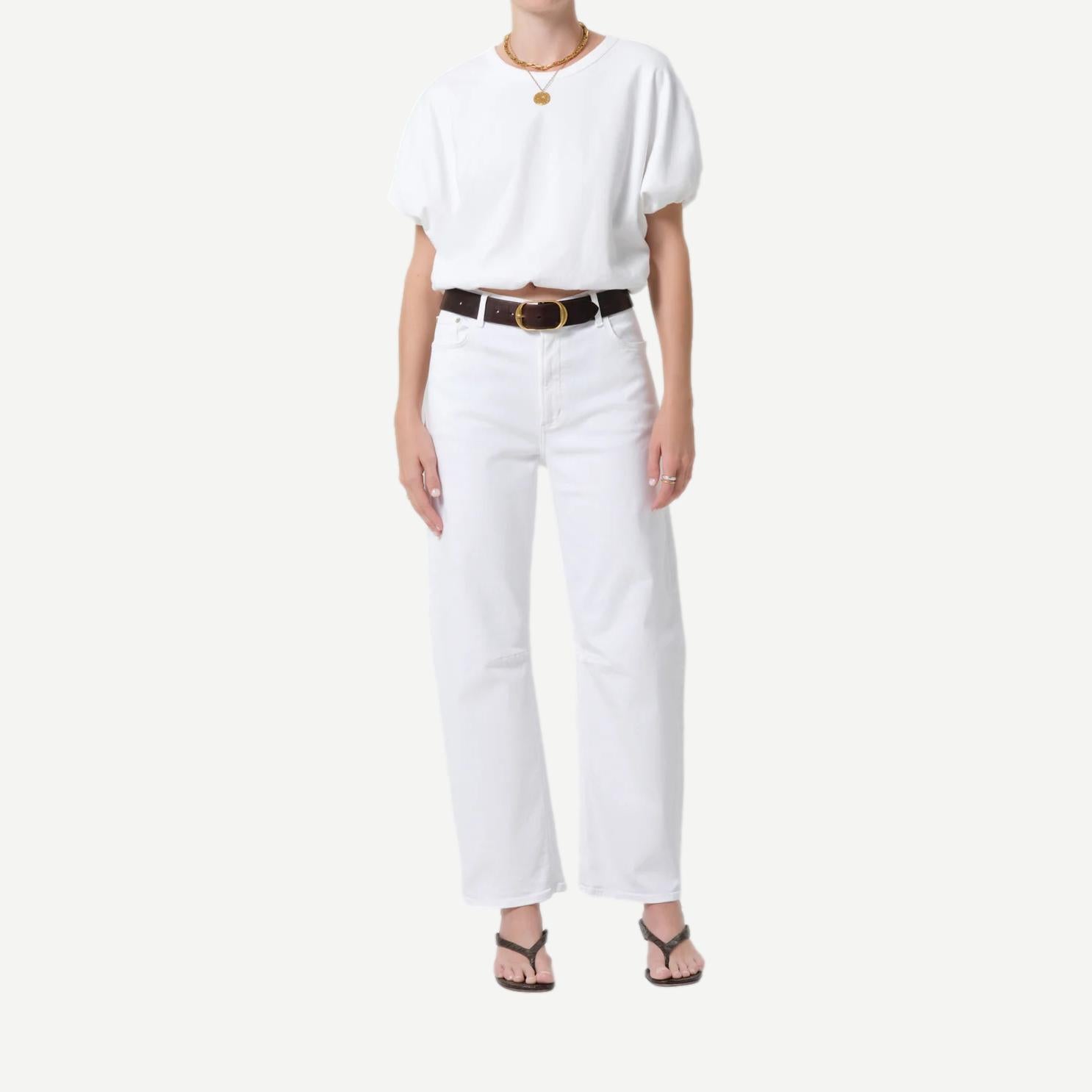 Gia Bubble Tee - White - Galvanic.co