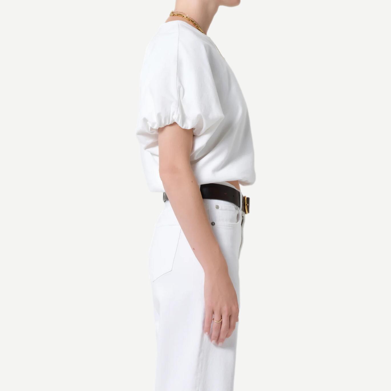 Gia Bubble Tee - White - Galvanic.co