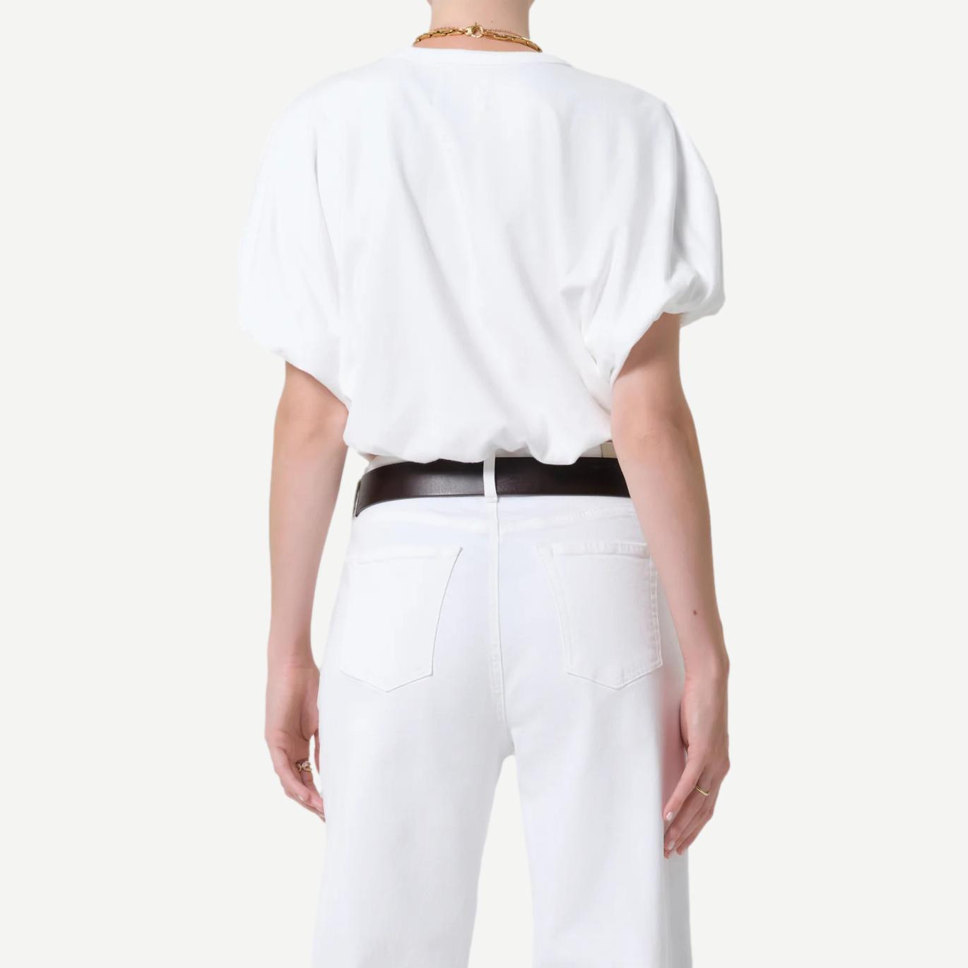 Gia Bubble Tee - White - Galvanic.co