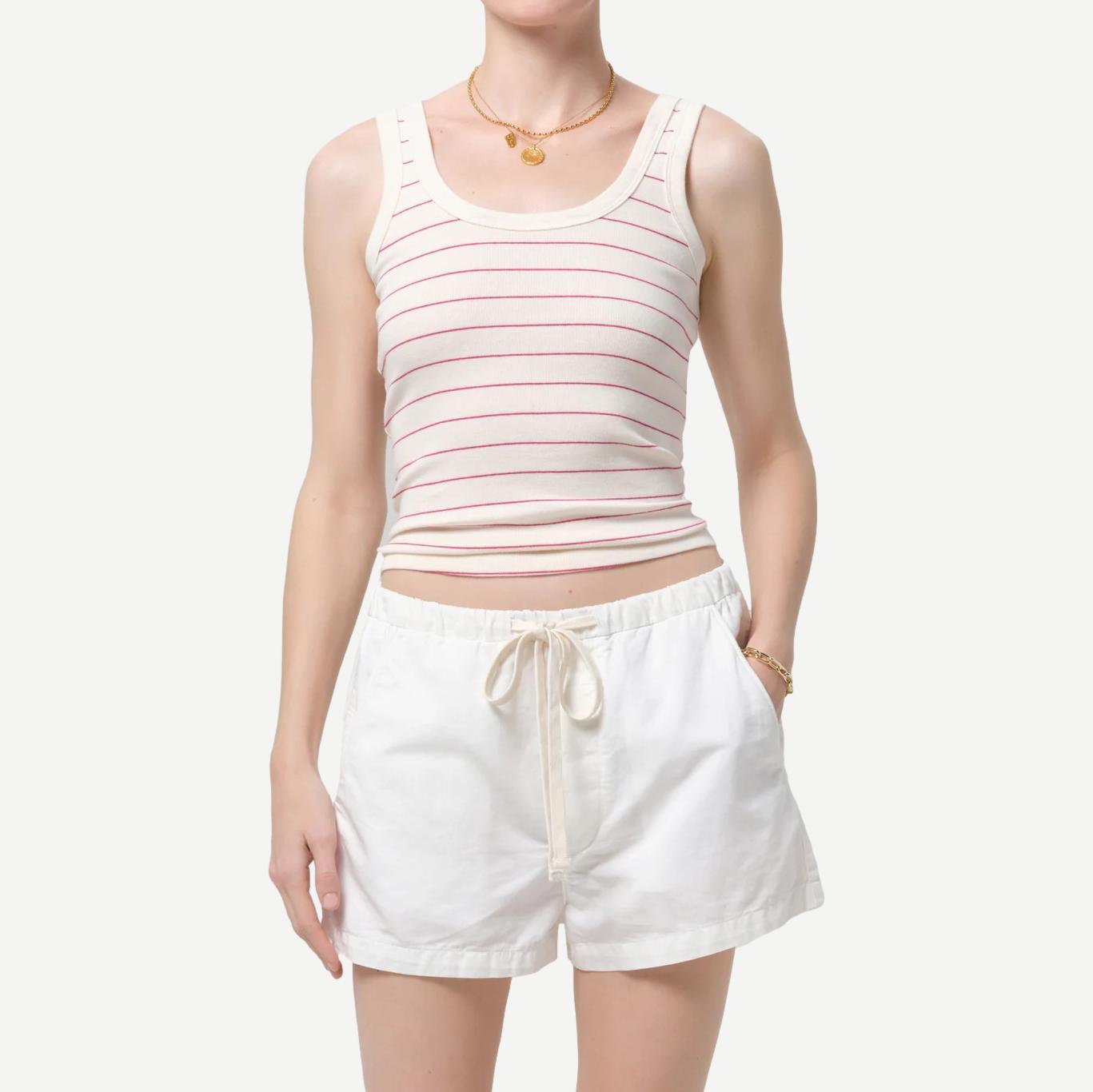 Faye Tank - Raspberry Pinstripe