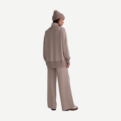 Barker High Neck Sweat - Taupe Marl