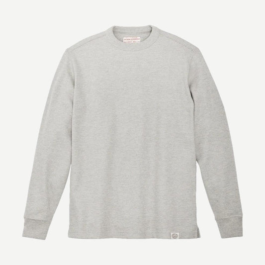 Waffle Knit Thermal Crewneck - Light Heather Grey