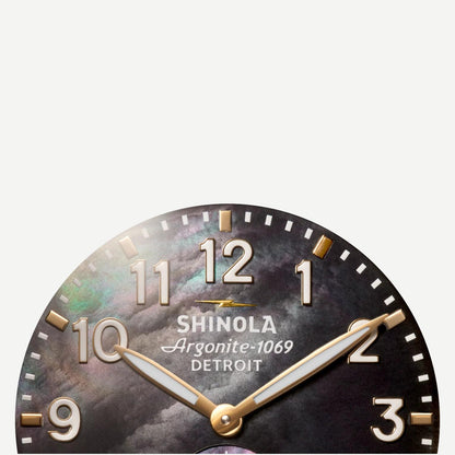 Runwell Sub Second 41mm MOP Black Leather Strap - Galvanic.co