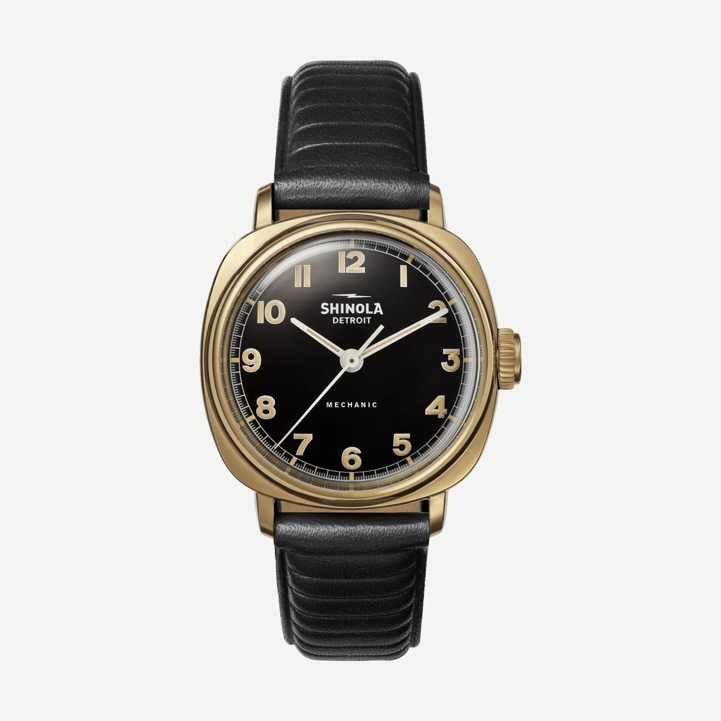 Mechanic 3H 39mm Black Leather - Black