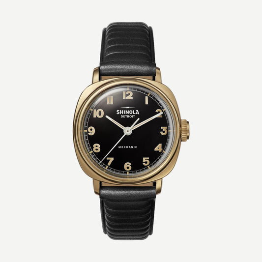 Mechanic 3H 39mm Black Leather - Black