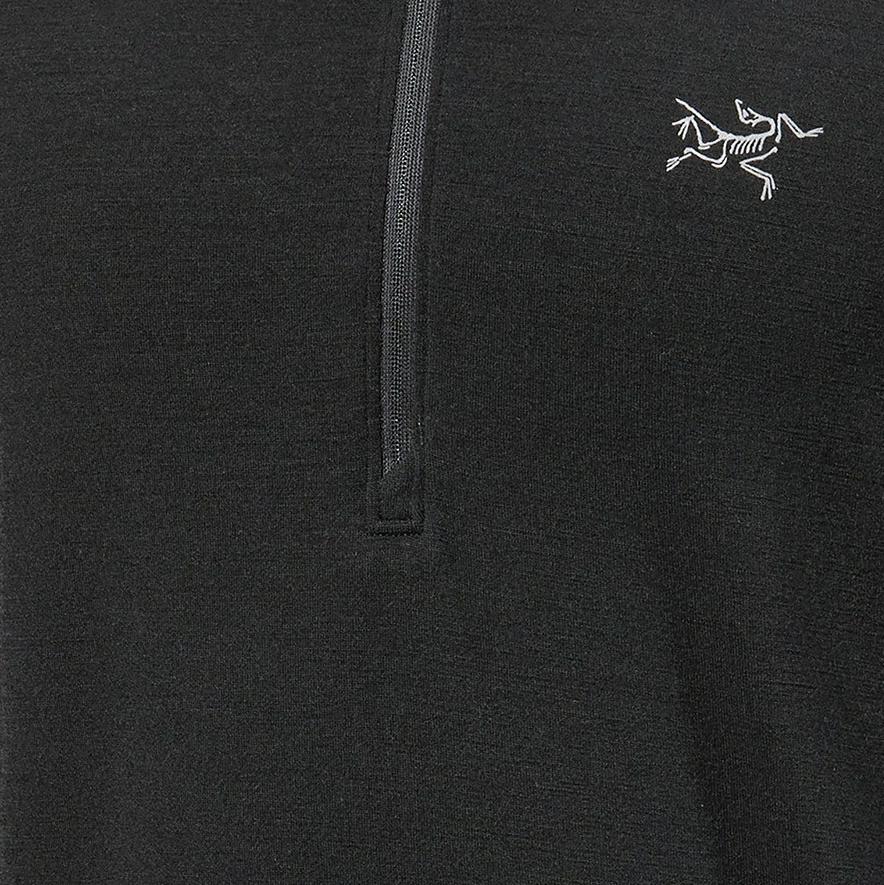 Rho Merino Wool Zip Neck M - Black