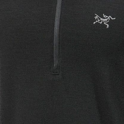 Rho Merino Wool Zip Neck M - Black