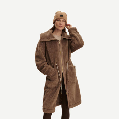 Logan Sherpa Coat - Ash Taupe