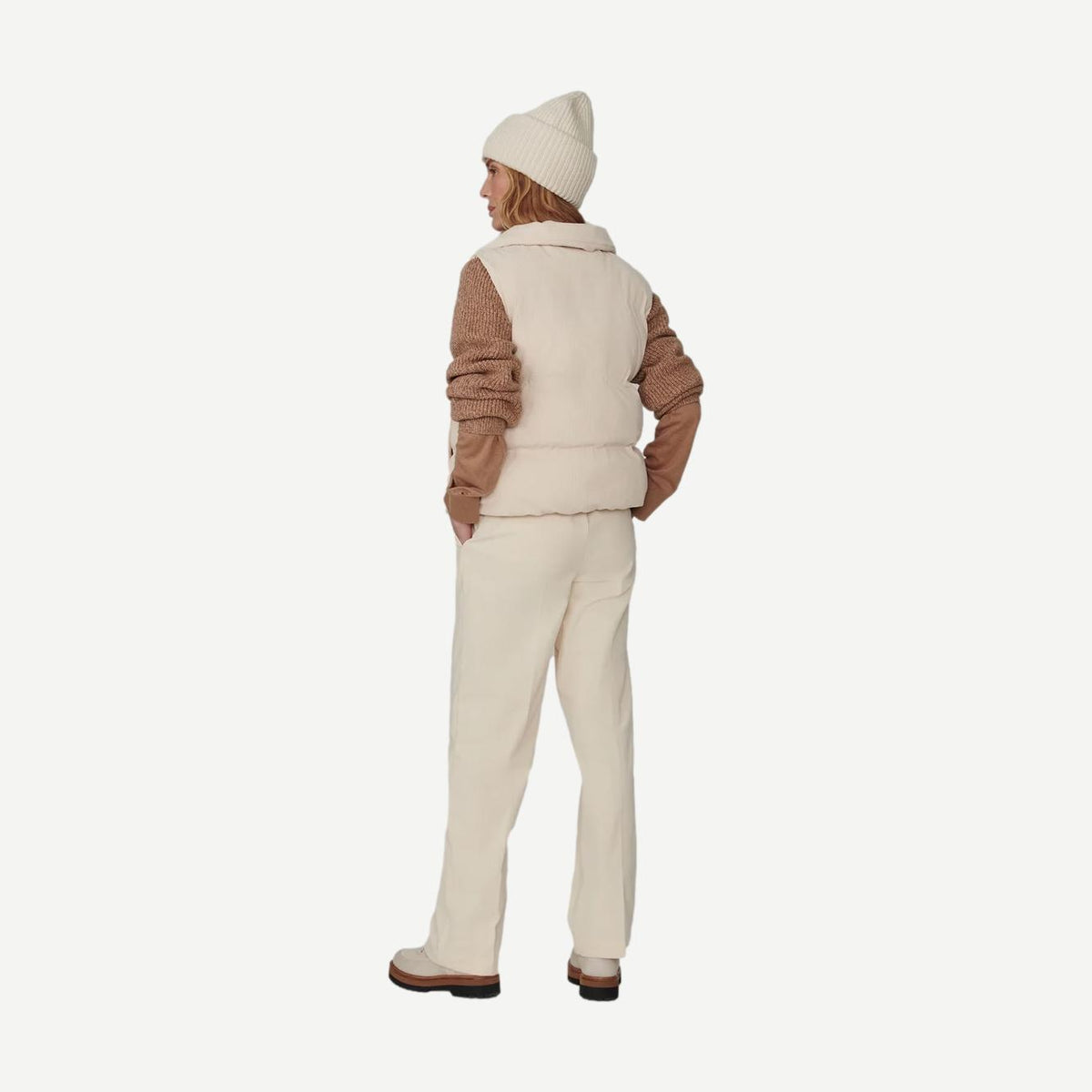 Lilah Cord Puffer Gilet - Whitecap Grey