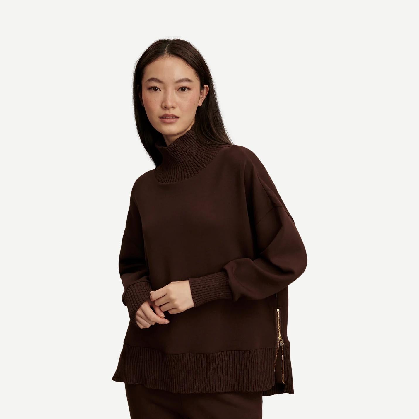 Barker High Neck Sweater - Coffee Bean