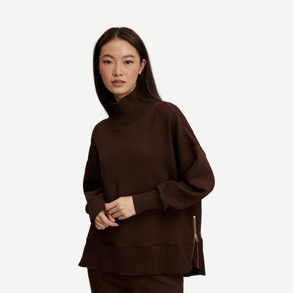 Barker High Neck Sweater - Coffee Bean