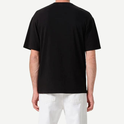 Black Agolde Asha Mock Neck Tee, a fitted short-sleeve T-shirt with a high neckline, shown on a mannequin.