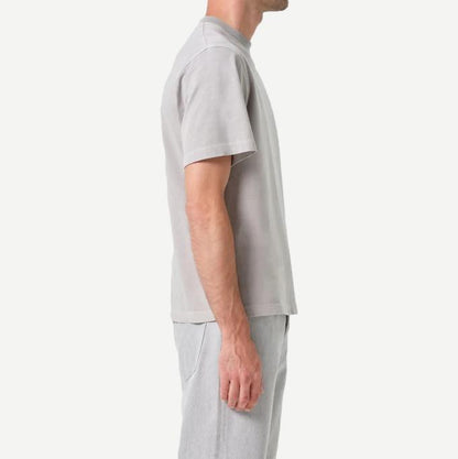 Agolde Asha Mock Neck Tee in Reflect color, close-up of soft fabric and fitted style, showcasing casual T-shirt design.