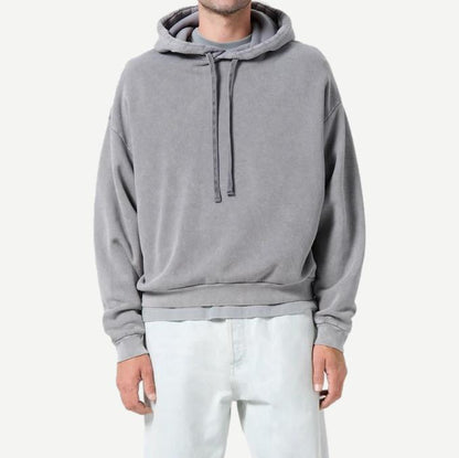 Agolde Salford Hoodie sweatshirt in neutral color, featuring a relaxed fit and casual style, displayed on a plain background.