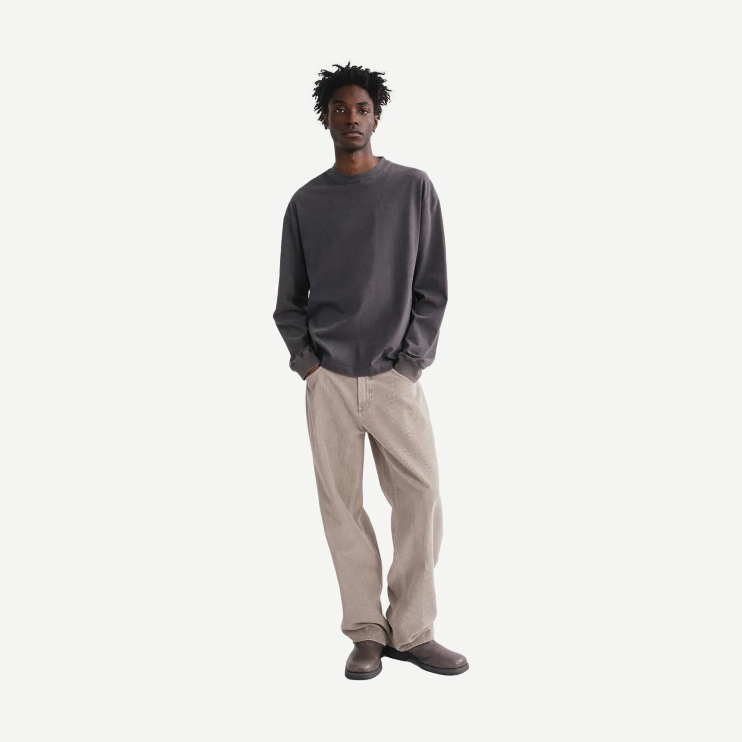Asha L/S Tee - Washed Grey - Galvanic.co