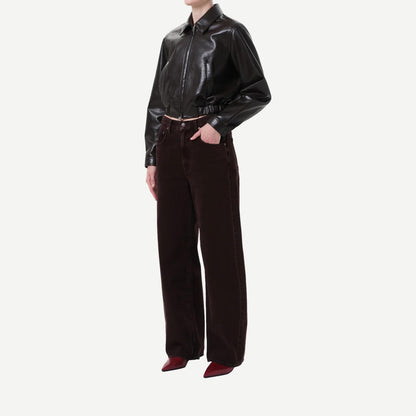 Essie Recycled Cropped Jacket - Chocolate