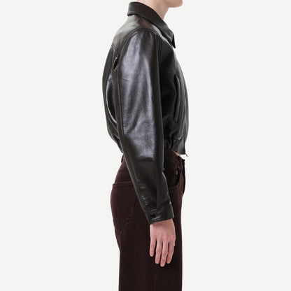 Essie Recycled Cropped Jacket - Chocolate