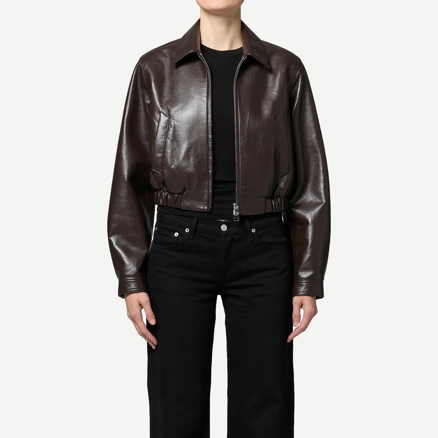 Essie Recycled Cropped Jacket - Chocolate