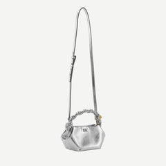 Ganni Bou Bag Mini Metalic - Silver - Galvanic.co