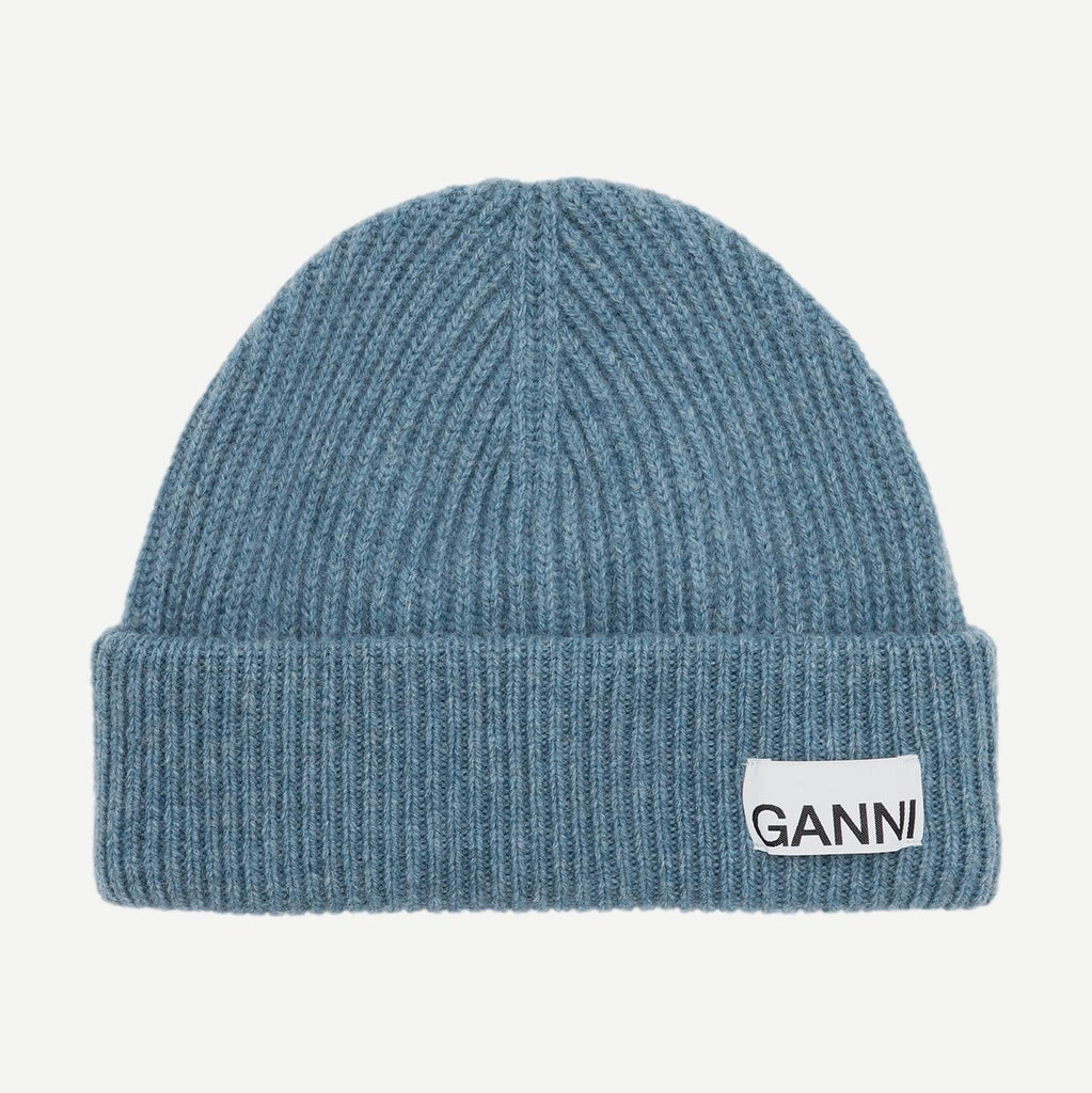 Light Structured Rib Knit Beanie - Dusty Blue - Galvanic.co