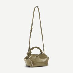 Ganni Bou Bag Small Patent - Military Olive - Galvanic.co