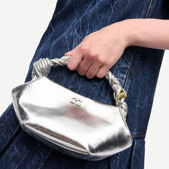 Ganni Bou Bag Mini Metallic - Silver - Galvanic.co