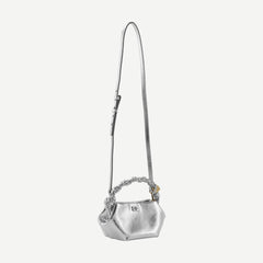 Ganni Bou Bag Mini Metallic - Silver - Galvanic.co