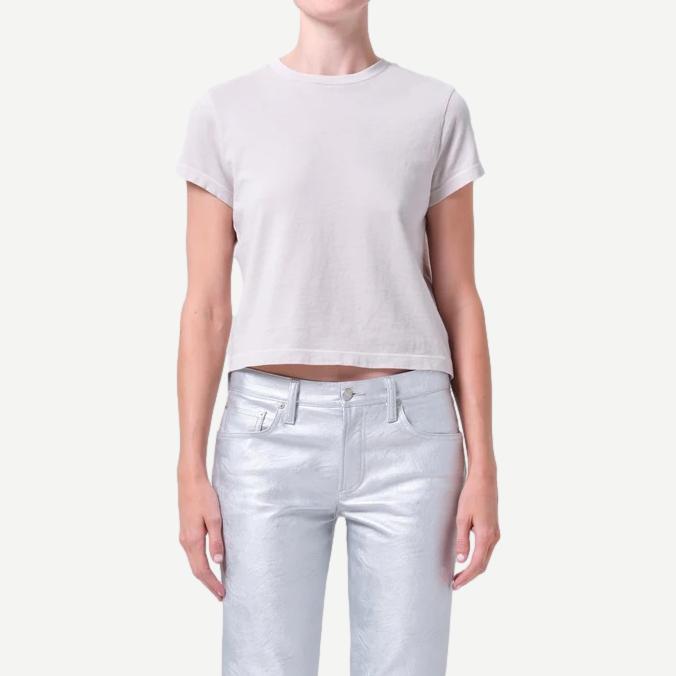 Adine Shrunken Tee - Bone (Warm Grey)