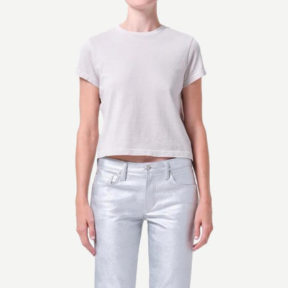 Adine Shrunken Tee - Bone (Warm Grey)