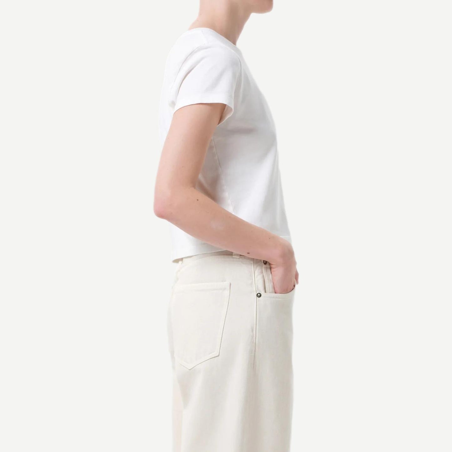 Adine Shrunken Tee - White Ash