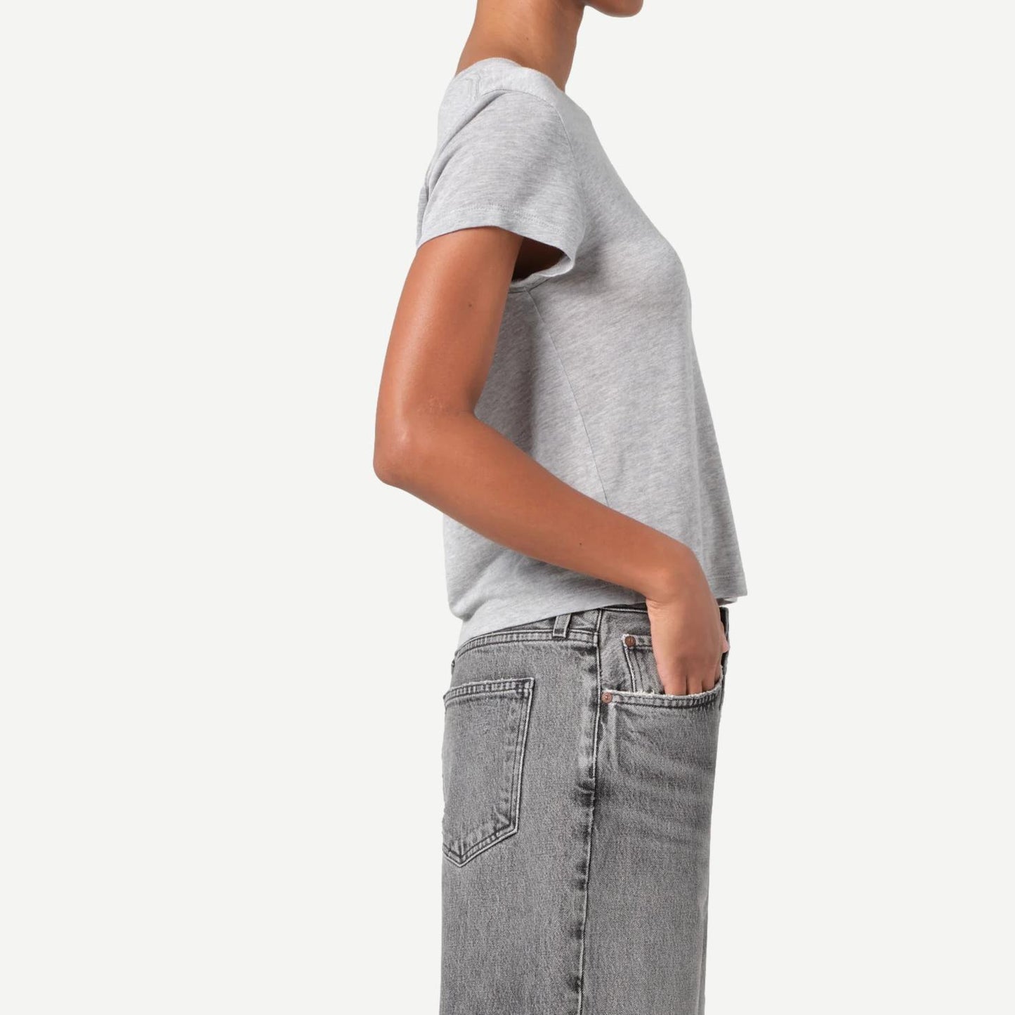 Adine Shrunken Tee - Grey Heather - Galvanic.co