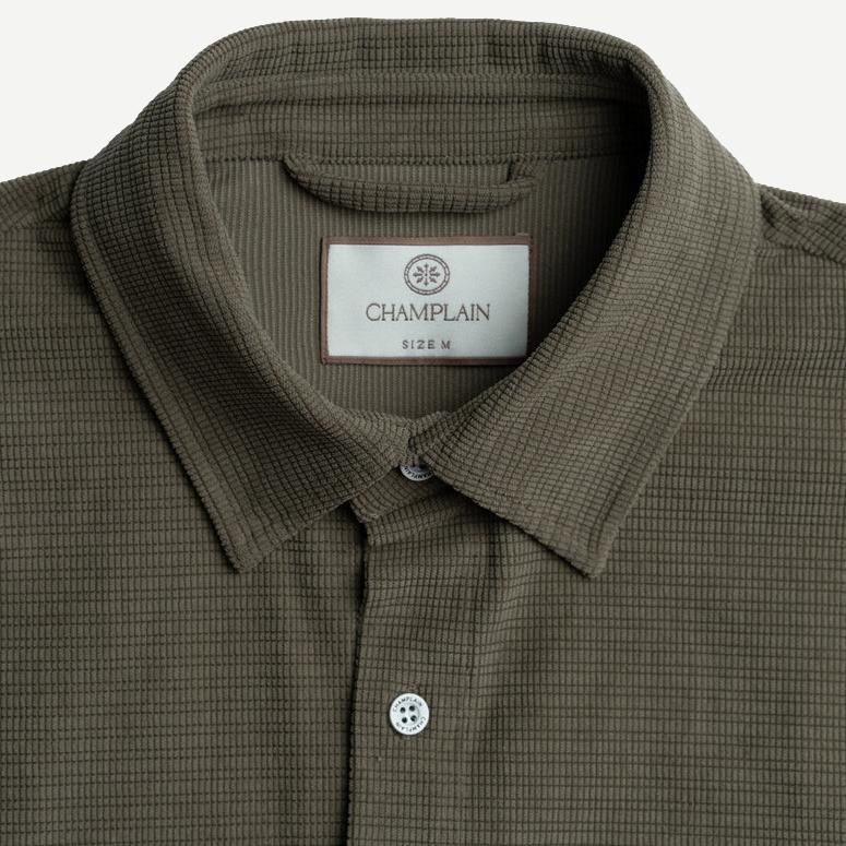 Textured Overshirt - Olive