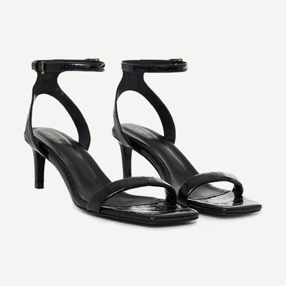 Cora Sandals - Black Embossed - Galvanic.co