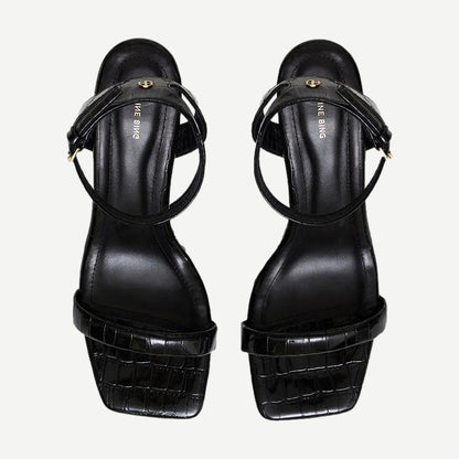 Cora Sandals - Black Embossed - Galvanic.co