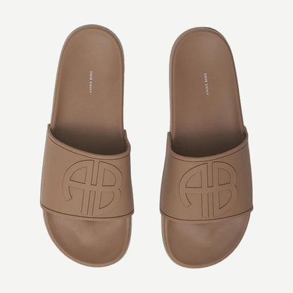Isla Slides - Camel Monogram