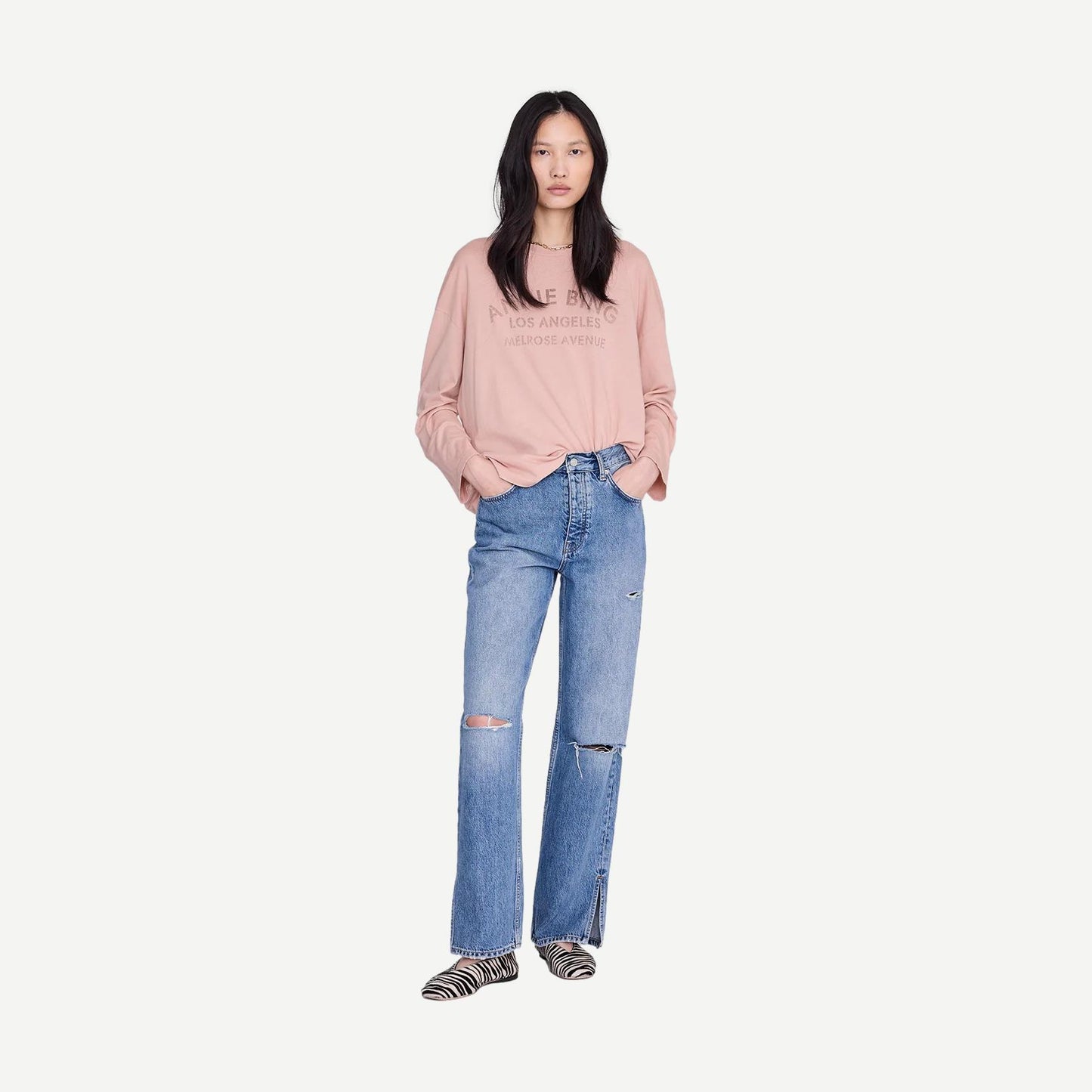 Ivan L/S Melrose Stencil - Washed Blush